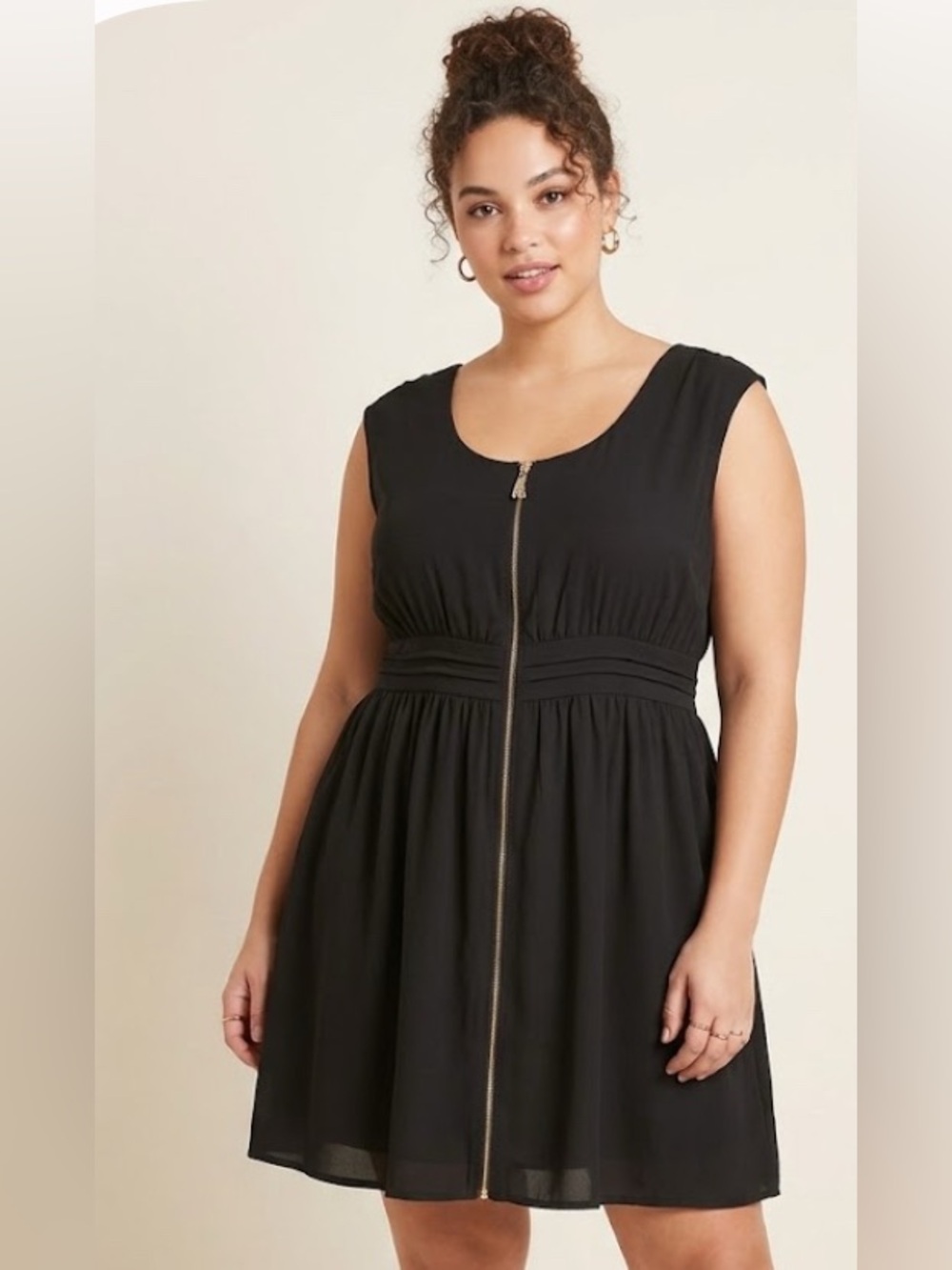 Forever 21 Black Zip-Front Sleeveless Mini Dress Plus SZ 2X